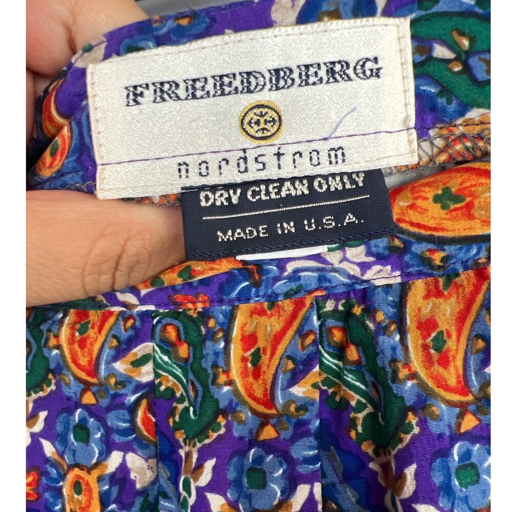 Vintage Nordstrom Freedberg Midi Length Paisley Print Skirt Size 18 - Picture 3 of 7